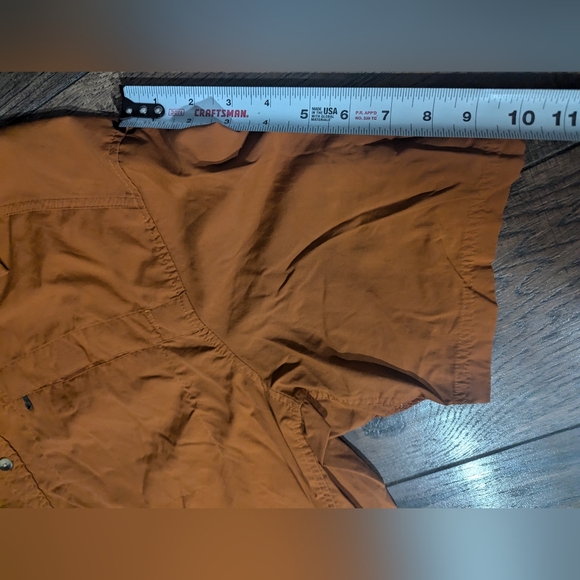 REI Mens Vented Short Sleeve Shirt Size XXL Orange Nylon Fishing Camping Pockets - Picture 6 of 13